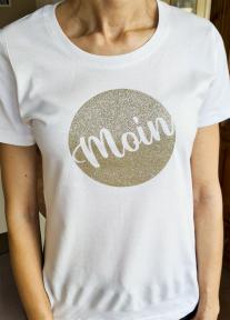 T-Shirt mit Glitzer Design Moin